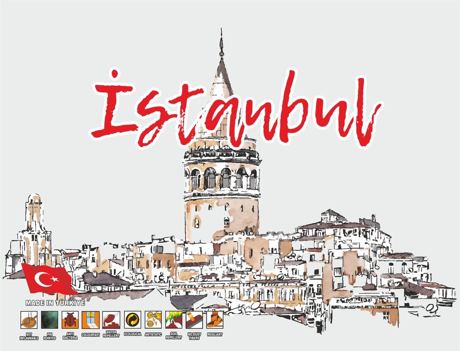 İstanbul koleksiyonu halı sırt etiketi tasarımı