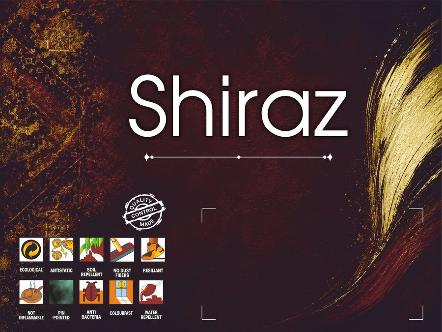 Shiraz koleksiyonu halı sırt etiketi tasarımı
